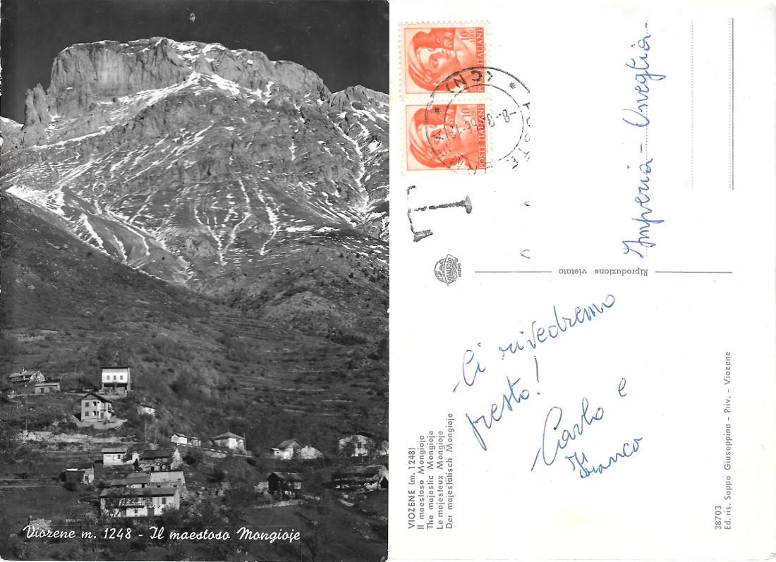 Viozene (CN). Il maestoso Mongioje. Viaggiata 1965