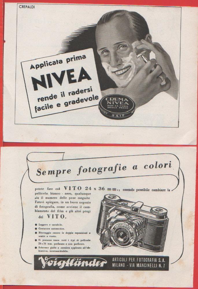 Voigtlander / Nivea. Fronte retro. Pubblicita 1941
