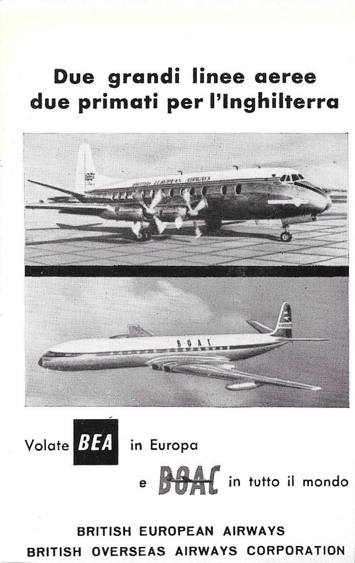 Volate BEA in Europa e BOAC in tutto il mondo. …