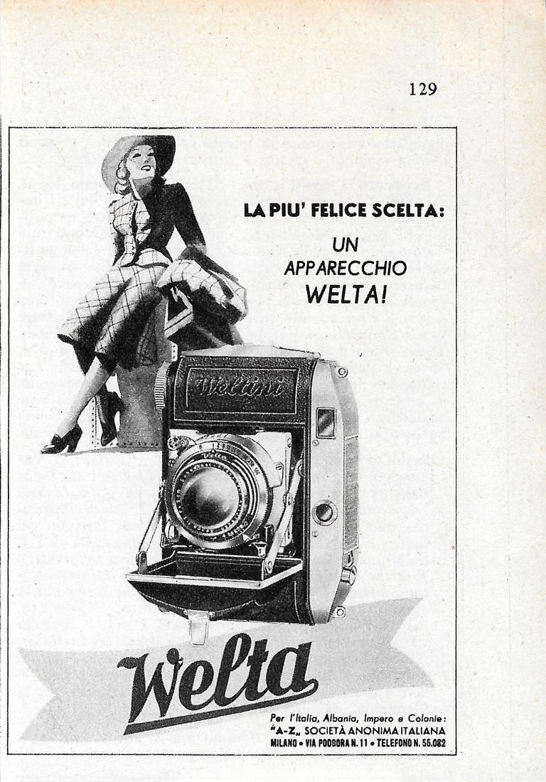 Welta. La più felice scelta. Advertising 1940