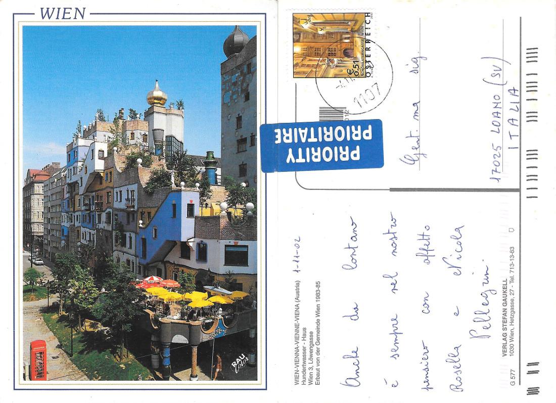 Wien. Hundertwasser-Haus. Viaggiata 2002