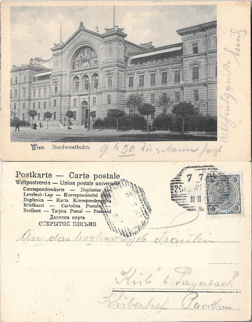 Wien. Nordwestbahn. Viaggiata 1904
