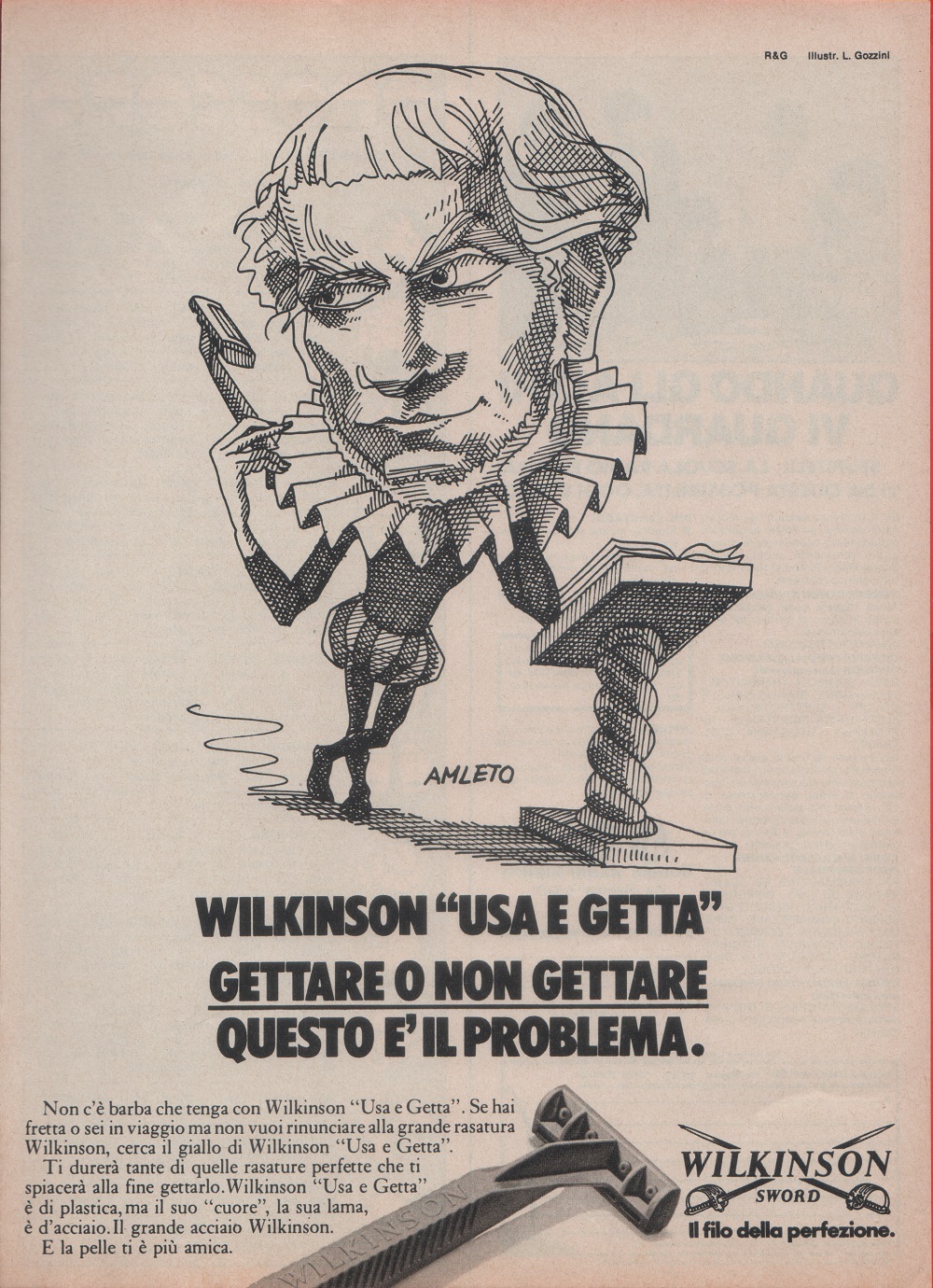Wilkinson usa e getta. Advertising 1981