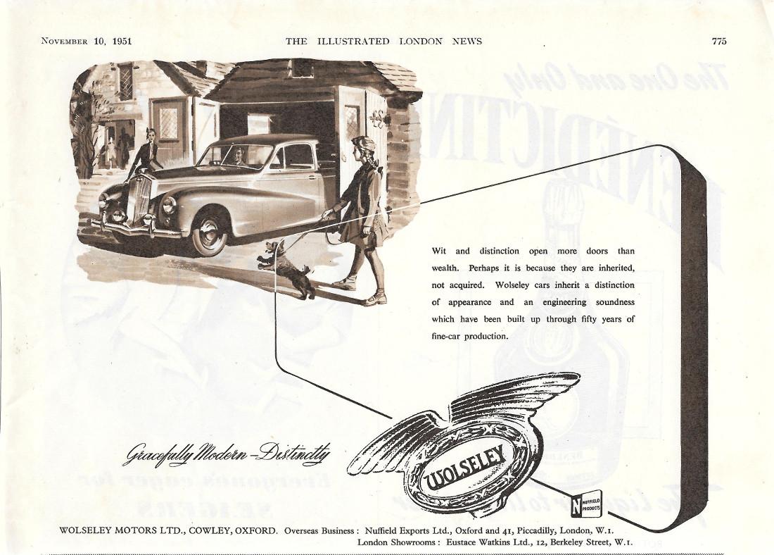 Wolseley Motors. Pubblicità 1951