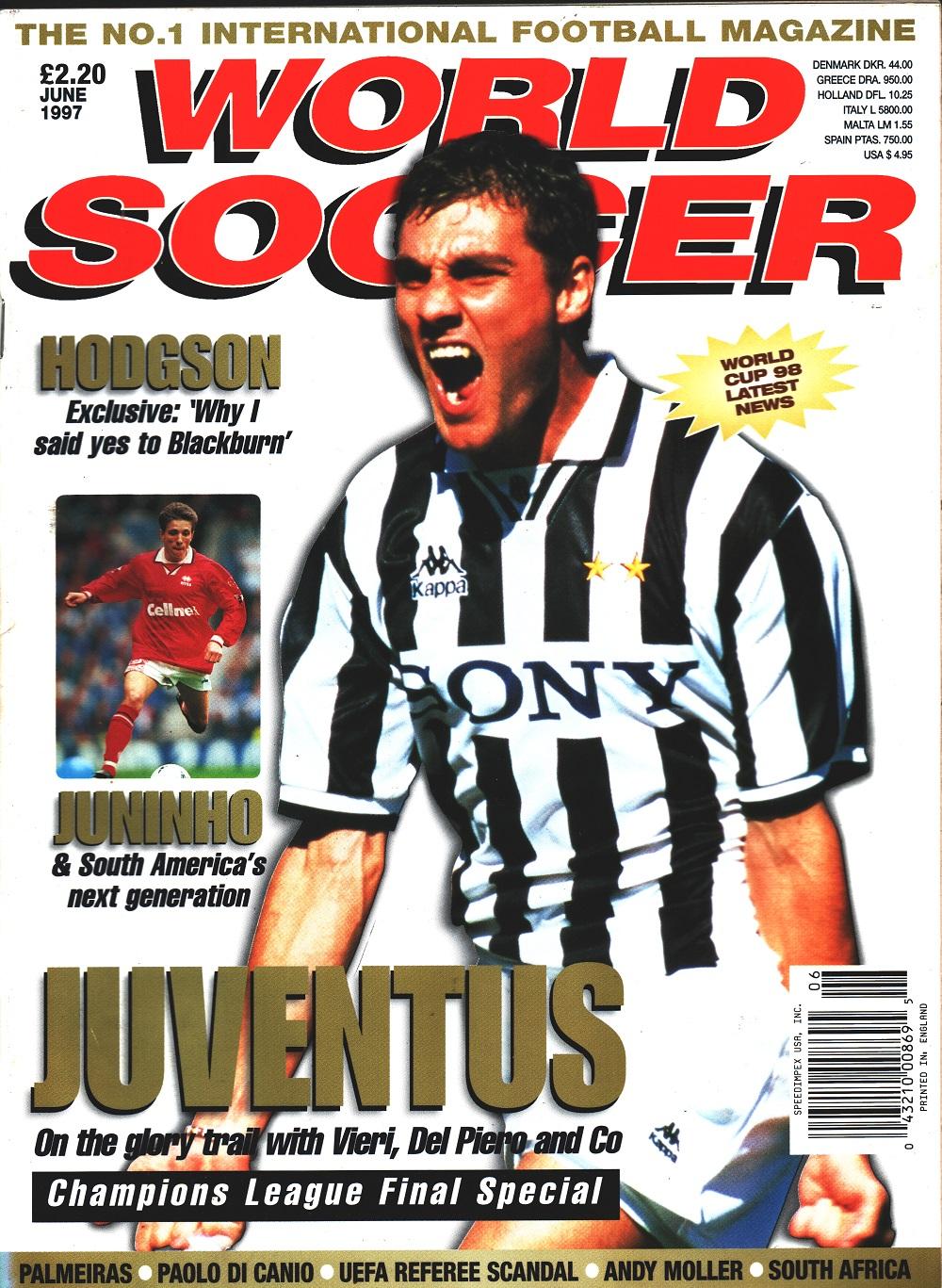 World Soccer. 1997 june. Juventus, Hodgson, Juninho