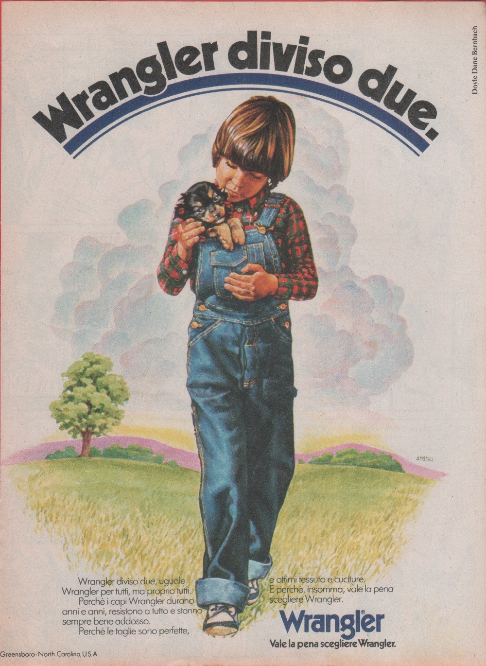 Wrangler diviso due. Advertising 1980