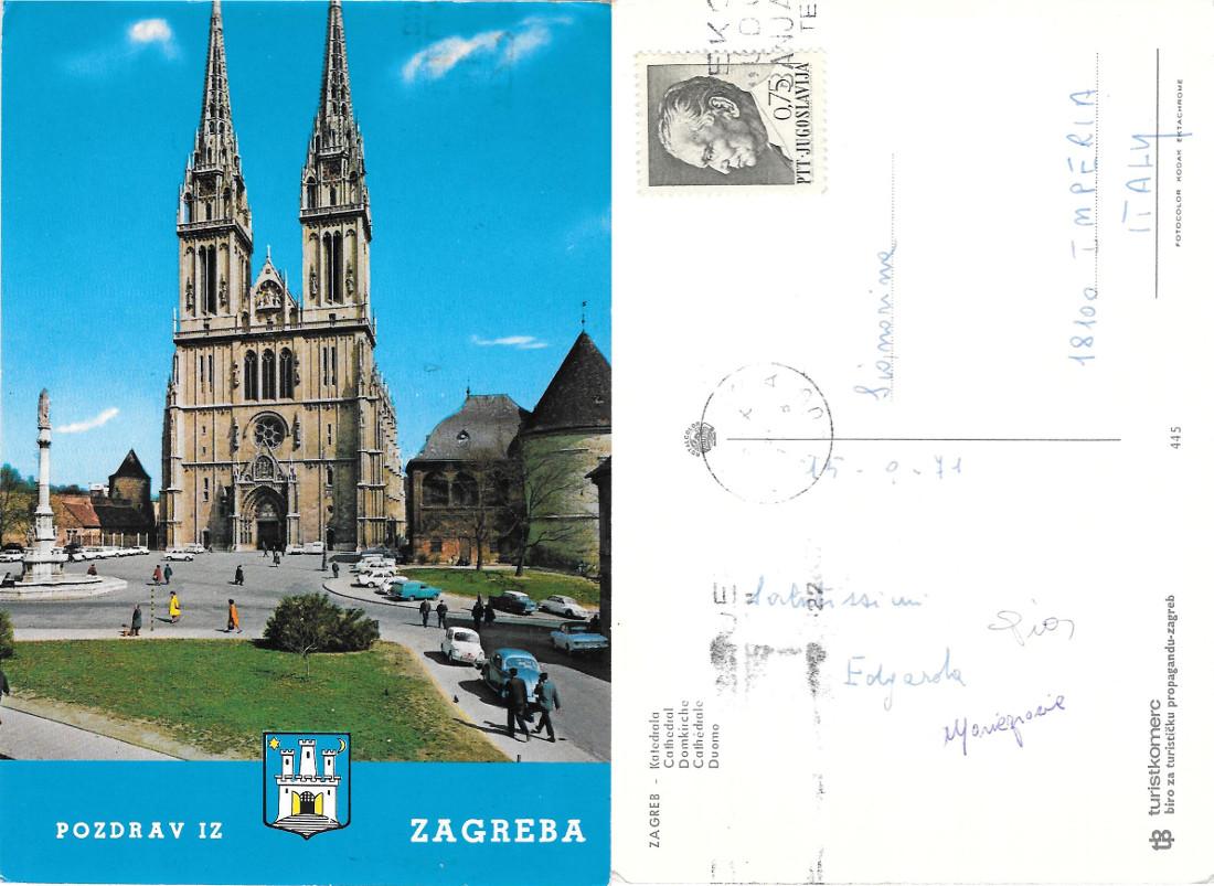 Zagabria (CRO). Duomo. Viaggiata 1971