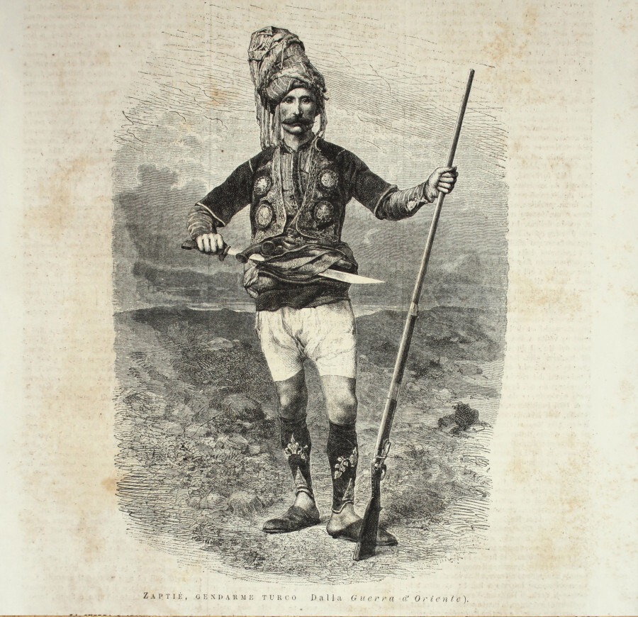 Zapte, gendarme turco. Stampa 1876