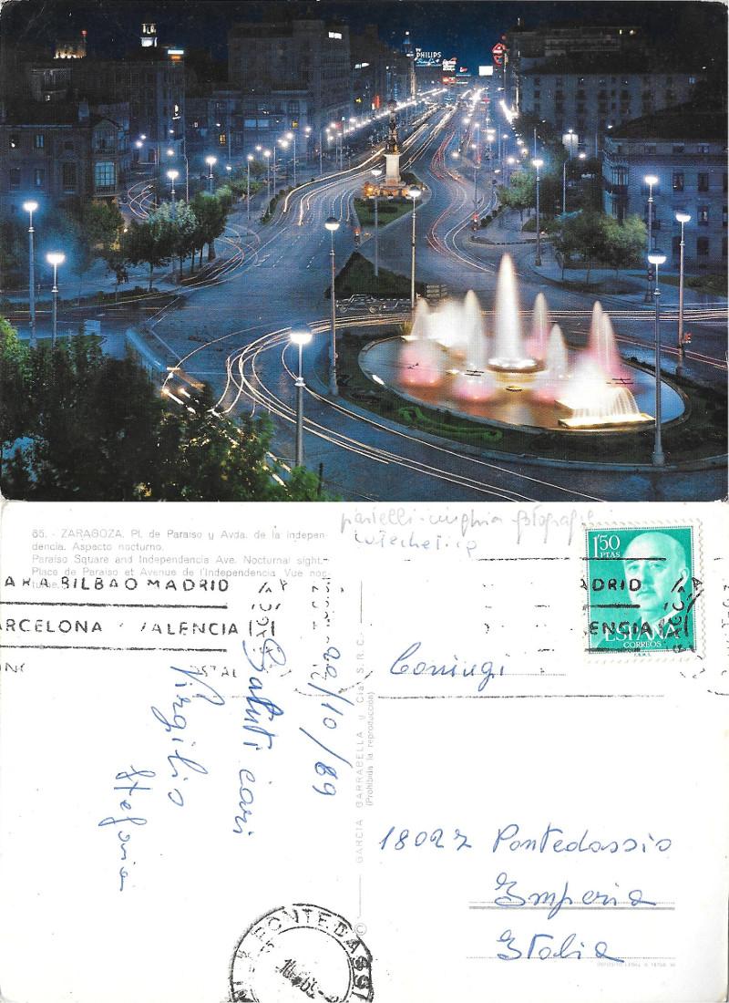 Zaragoza. Pl. de Parasio y Av.da de la Indipendencia. Nocturno. …