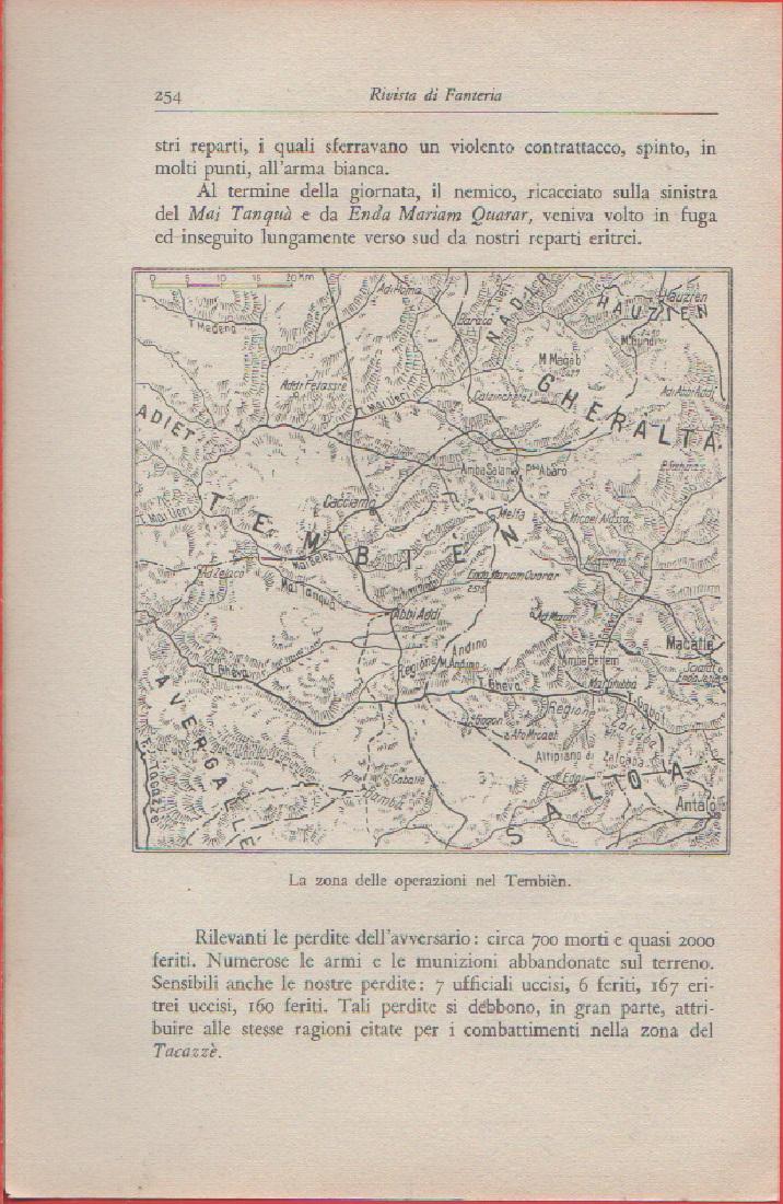 Zona delle operazioni nel Tembien - Ritaglio 1936