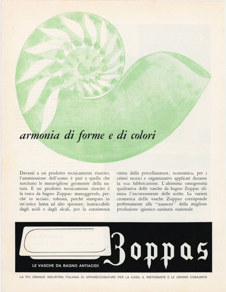 Zoppas armonia di forme e colori (vasca da bagno). Advertising …