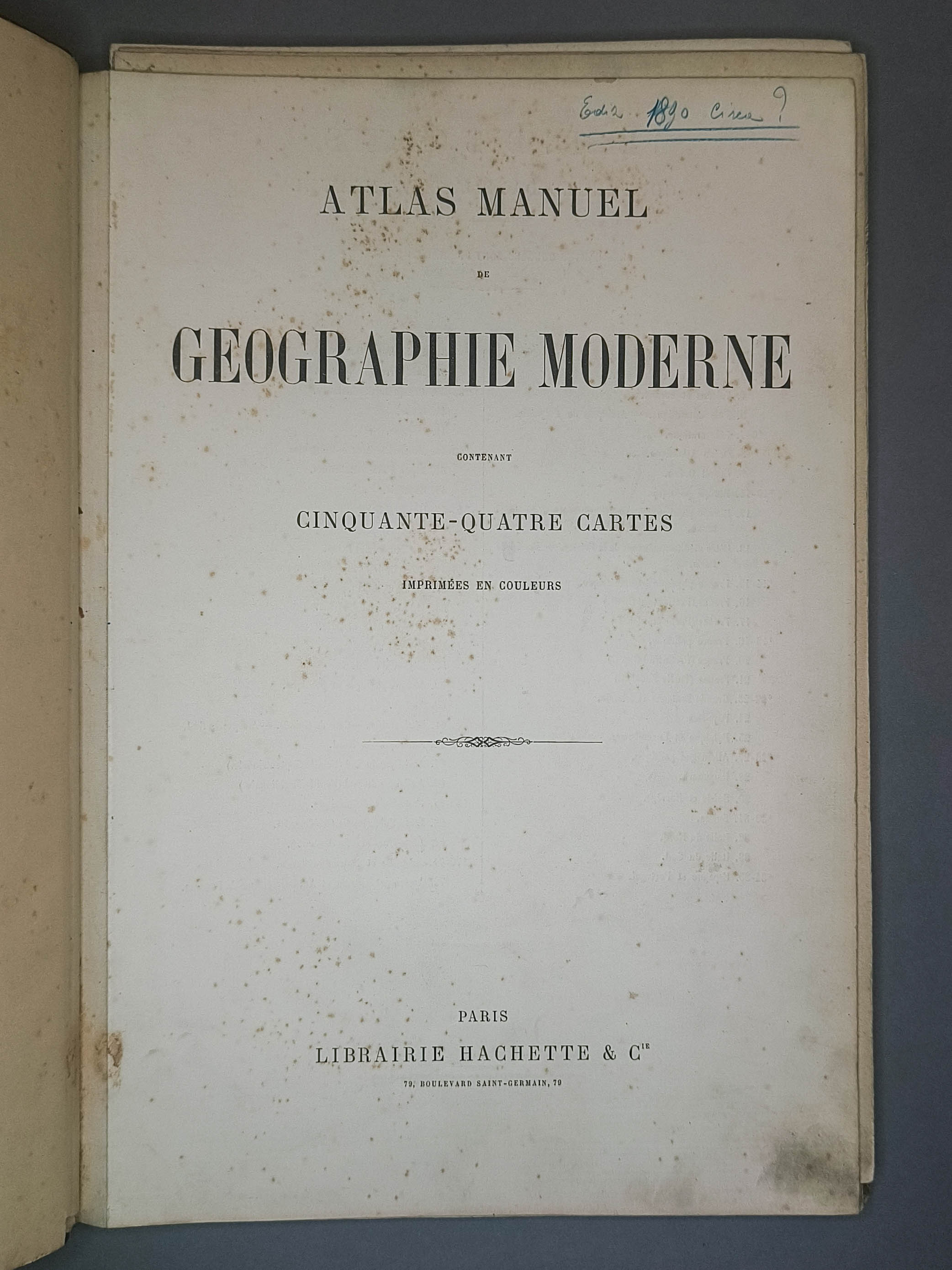 Atlas manuel de géographie moderne