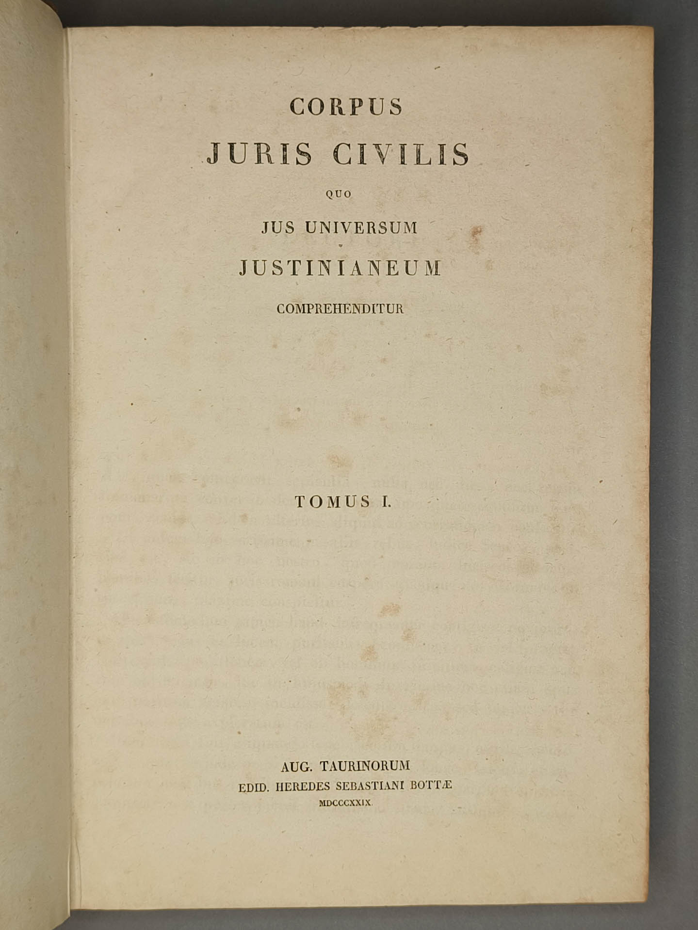 Corpus juris civilis quo jus universum Justinianeum comprehenditur