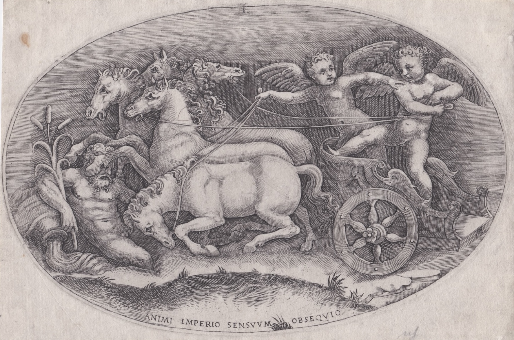 Due putti su un carro, 1563