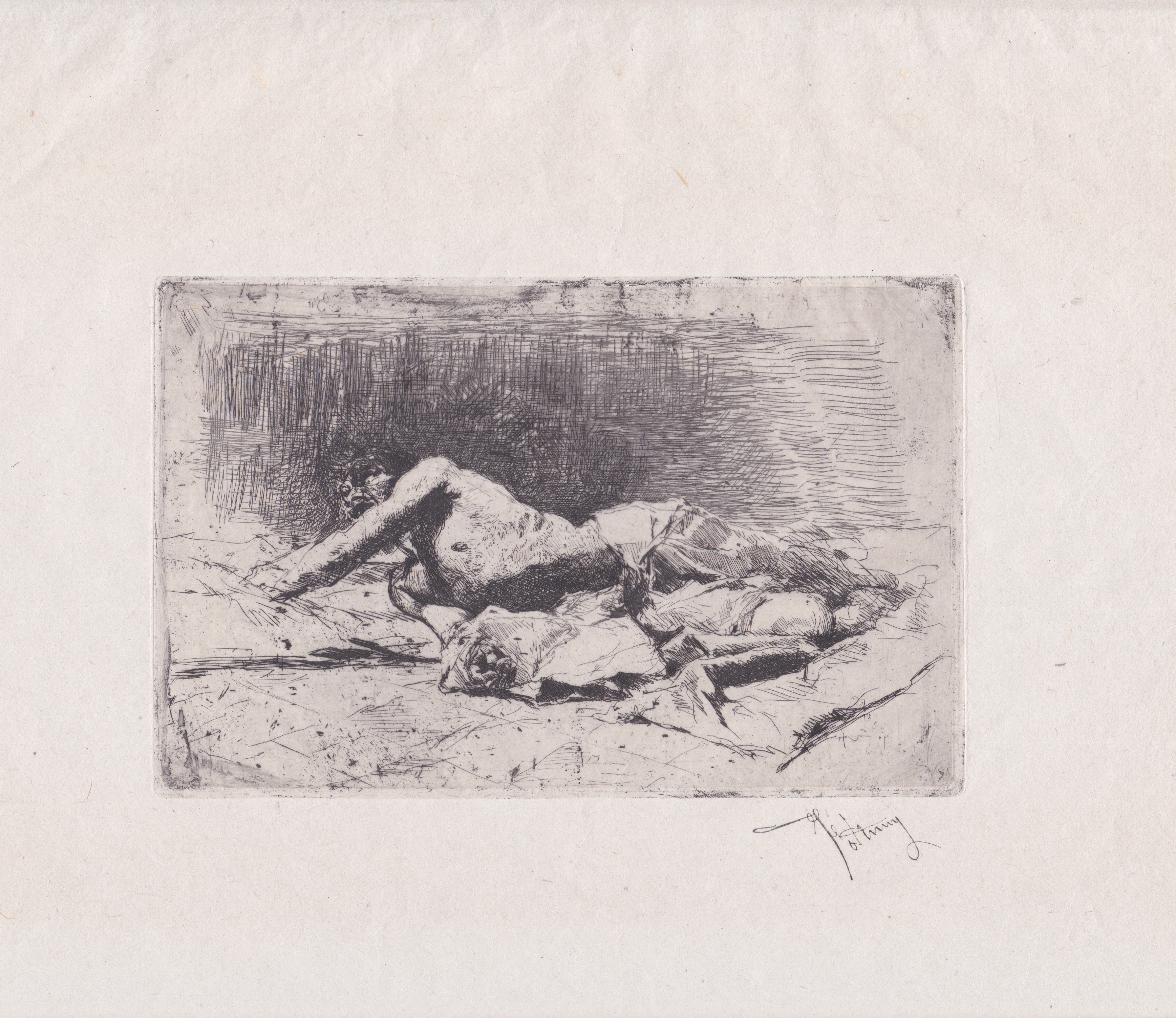 Étude d'homme couchè