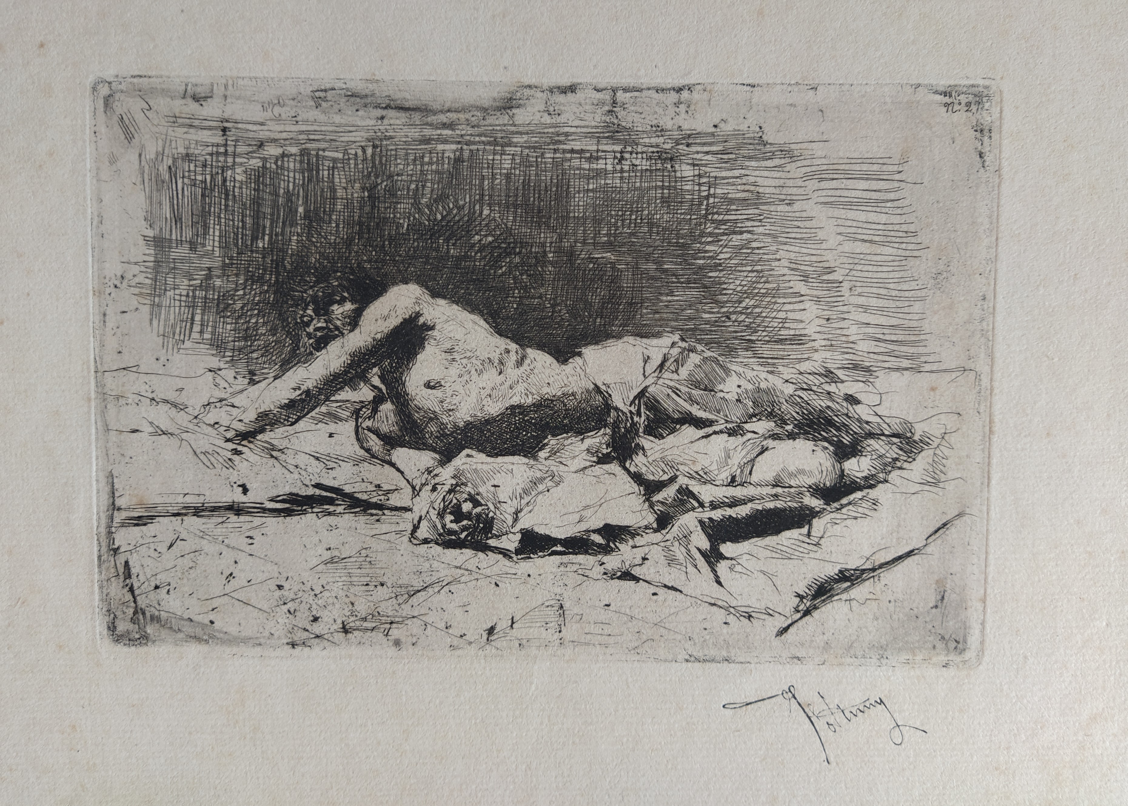 Étude d'homme couchè