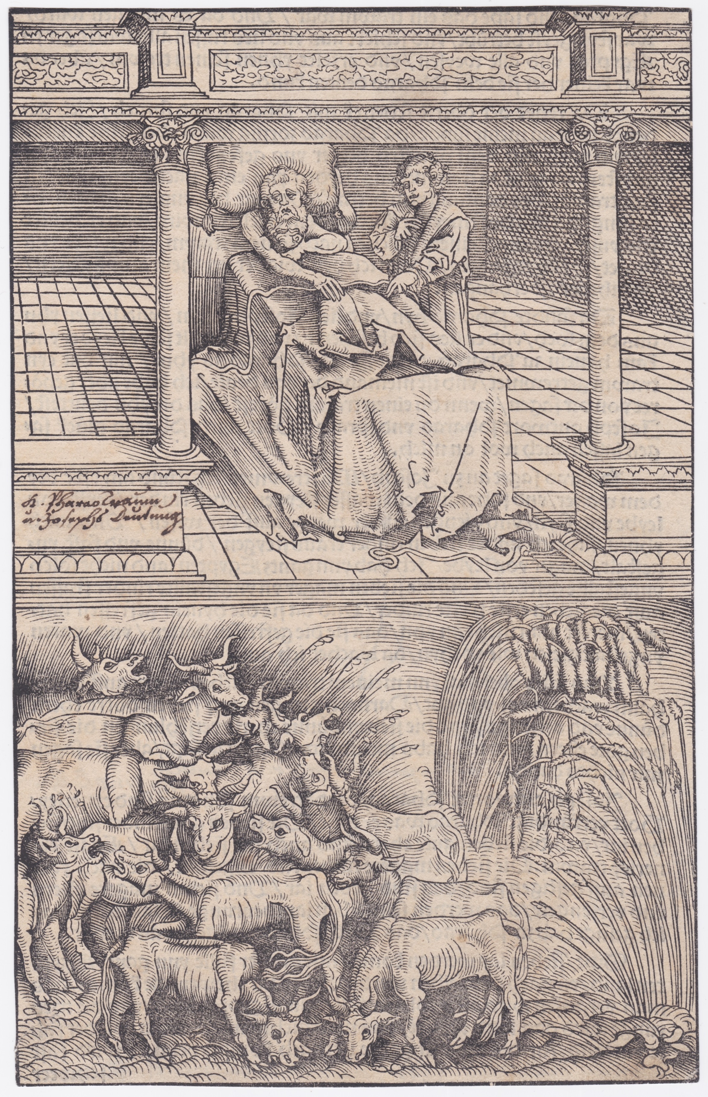 Giuseppe interpreta i sogni del Faraone, 1523