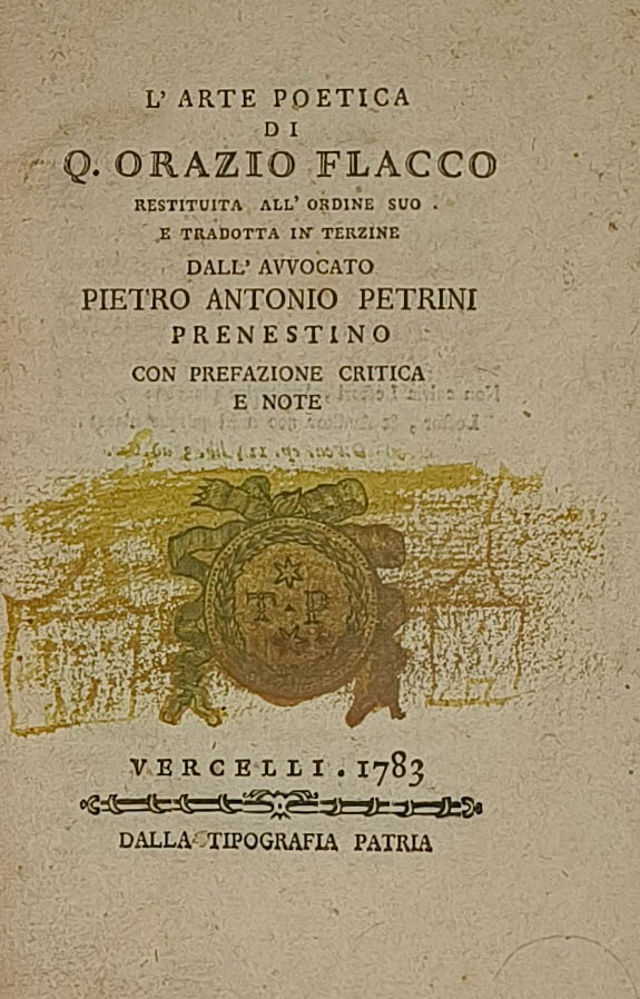 L'arte poetica di Q. Orazio Flacco