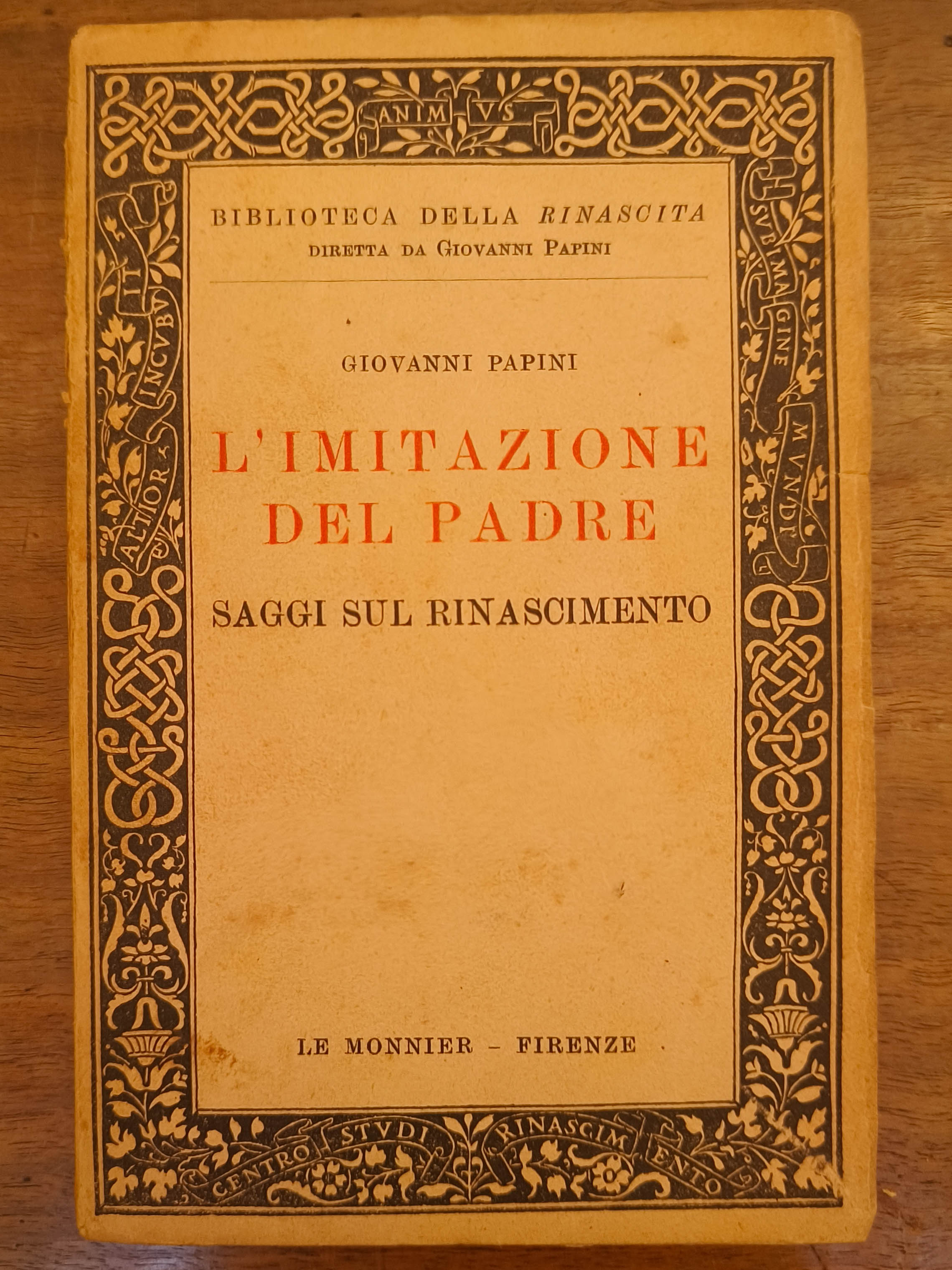 L'imitazione del padre. Saggi sul rinascimento