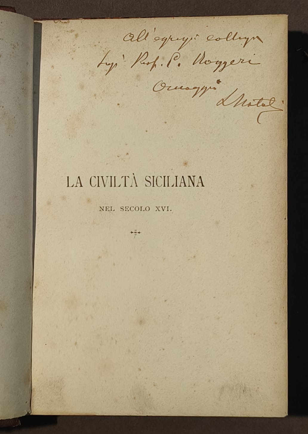 La civiltà siciliana nel secolo XVI