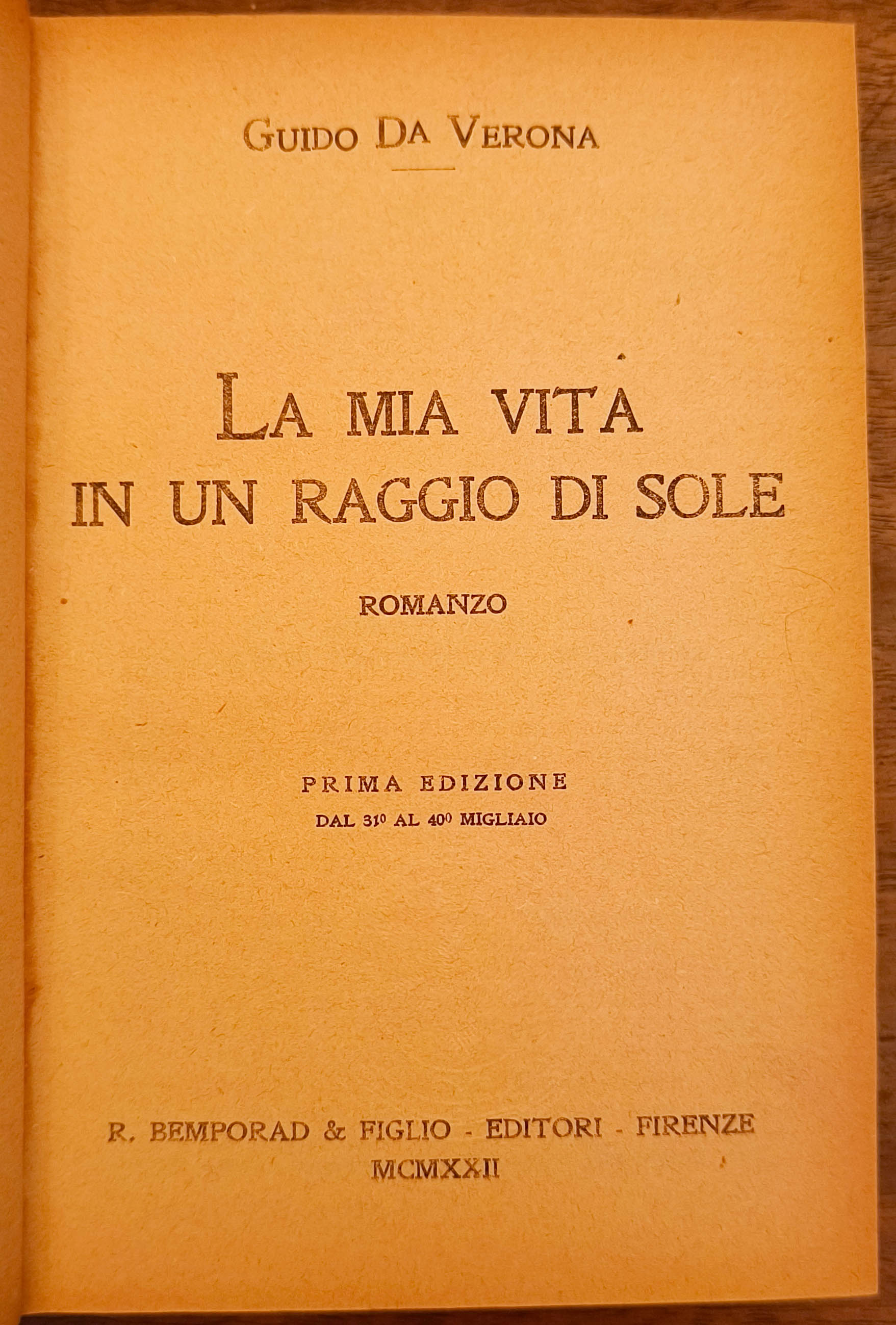 La mia vita in un raggio di sole