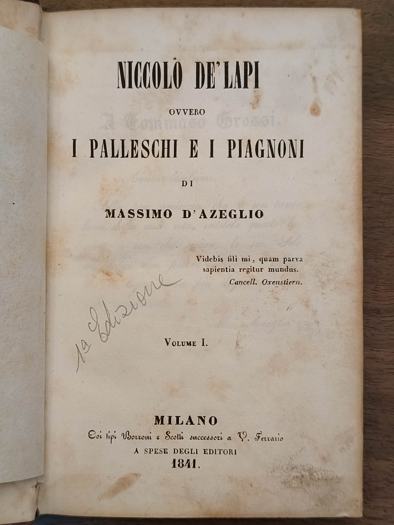 Niccolò de' Lapi. Ovvero I Palleschi e i Piagnoni