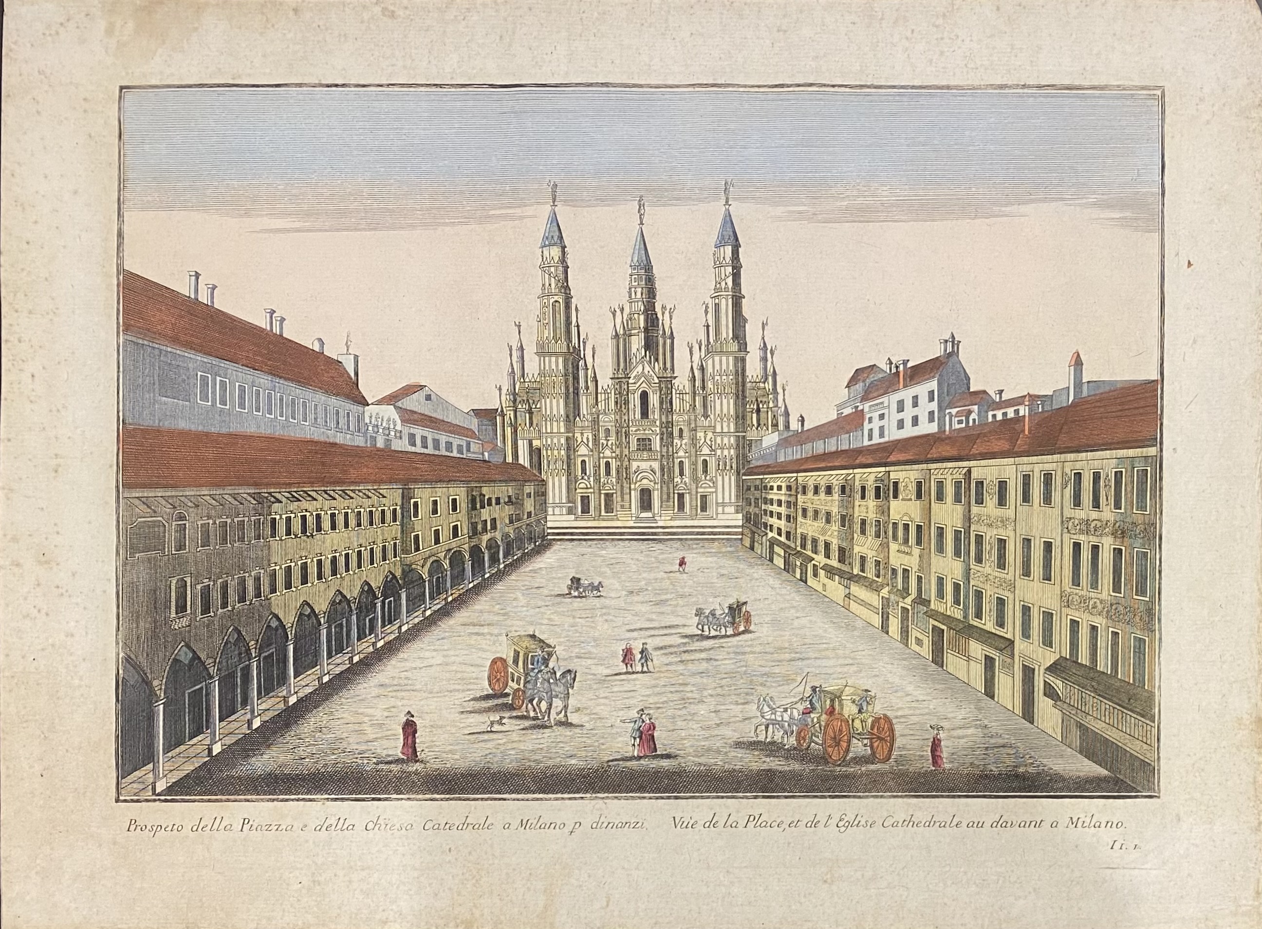 Prospeto della Piazza e della Chiesa Catedrale a Milano p …