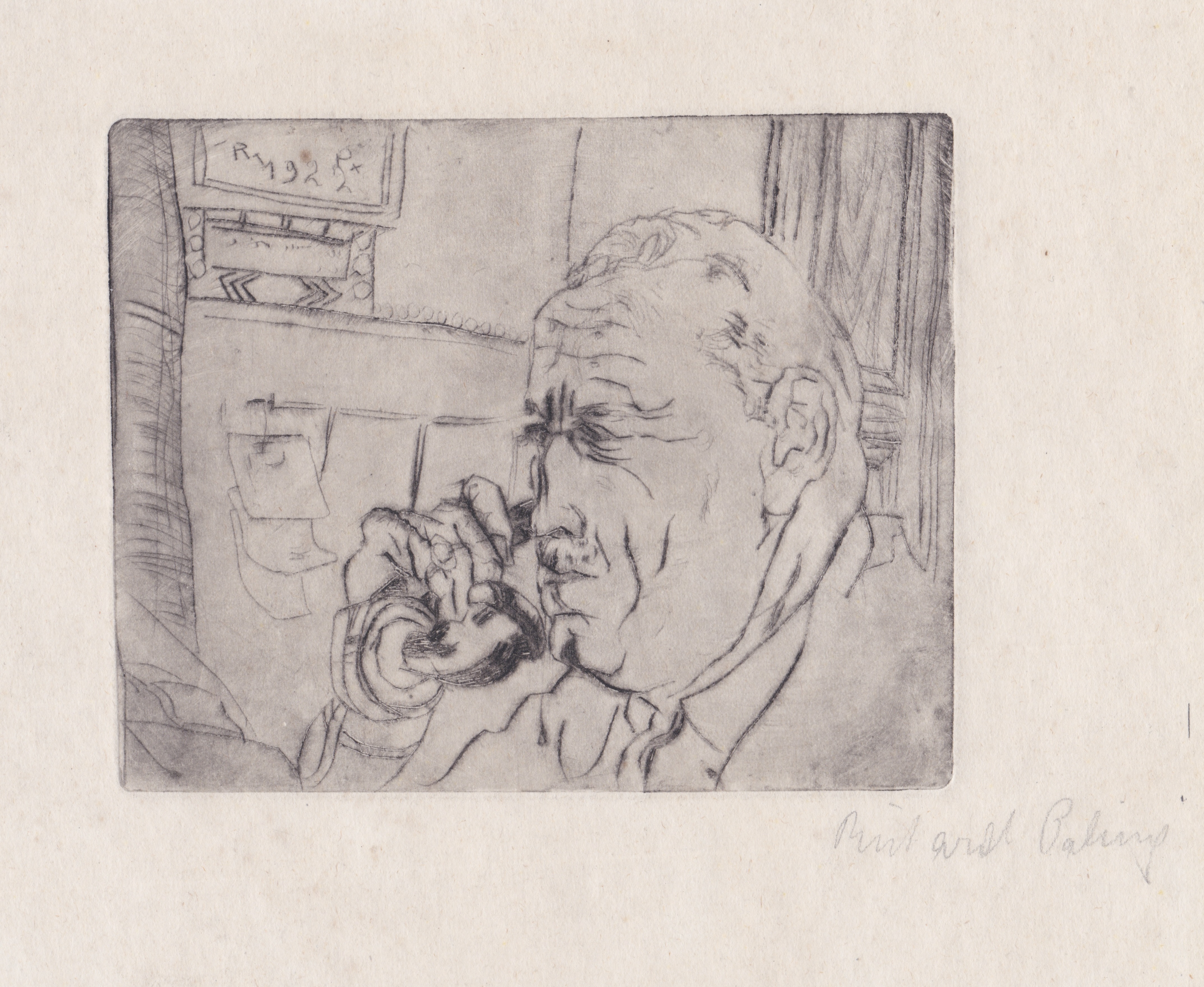 Uomo al telefono, 1922