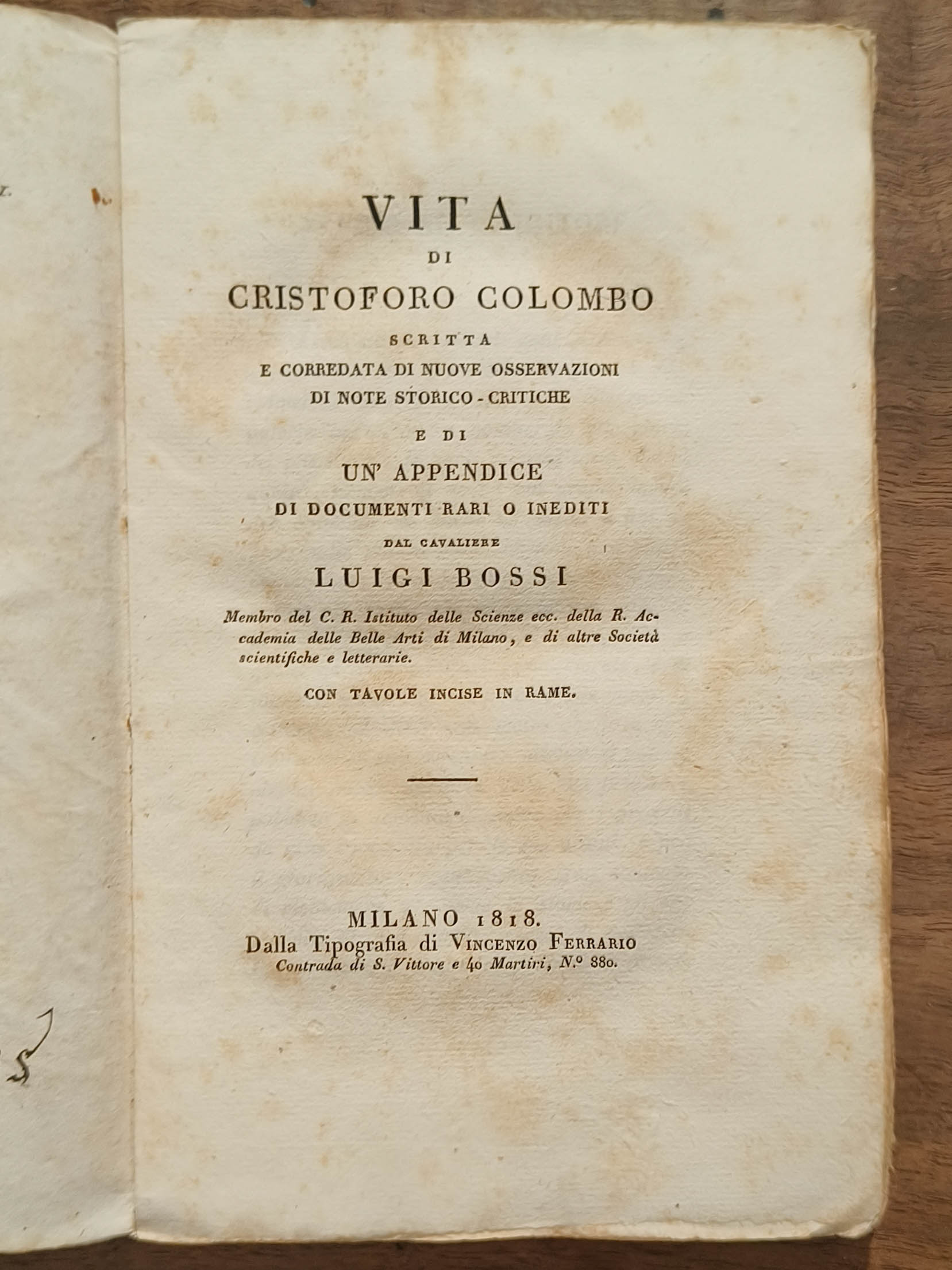 Vita di Cristoforo Colombo. Scritta e corredata di nuove osservazioni …