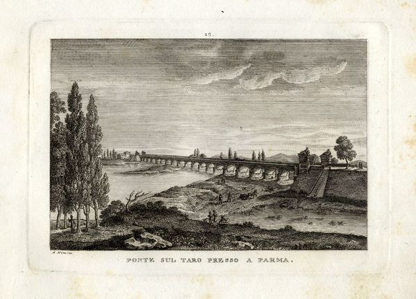PARMA - "Ponte sul Taro presso a Parma". A. Nini …