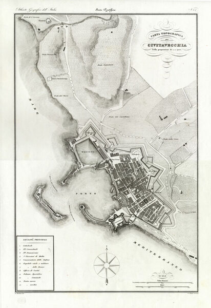 CIVITAVECCHIA - Carta Topografica di Civitavecchia.