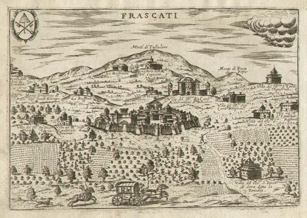 FRASCATI - "Frascati". Bellissima veduta a volo d'uccello, animata da …