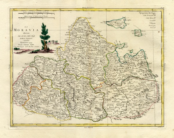 CECOSLOVACCHIA - La Moravia divisa ne suoi Circoli.