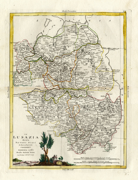 GERMANIA - La Lusazia divisa ne' suoi Stati.