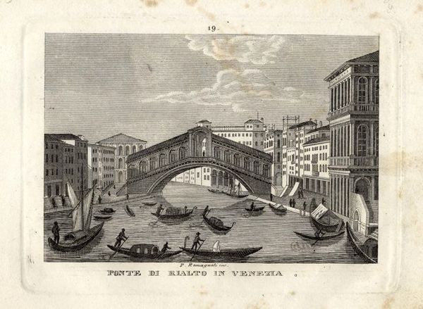 VENEZIA – “Ponte di Rialto in Venezia”. P. Romagnoli inc.