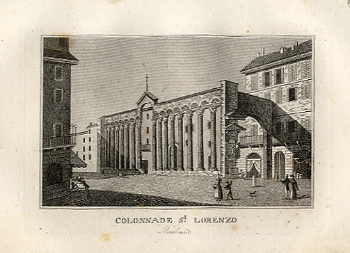 MILANO - "Colonnade S.t Lorenzo", veduta del Colonnato animata da …