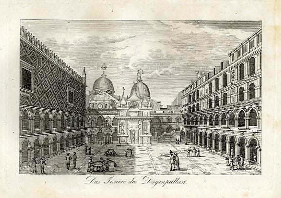 VENEZIA - "Das Innere des Dogenpallast" animata veduta cittadina.