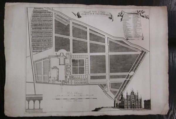 PAVIA - Ichnographia Ducalis ac Regalis Chartusiae Ticinensis. Caesar de …