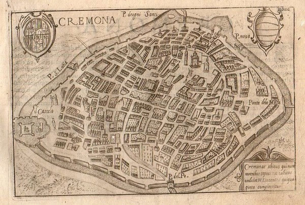 CREMONA â€“ â€œCremonaâ€?. Bellissima veduta della cittÃ a volo dâ€™uccello.