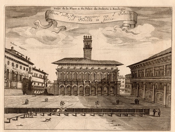 BOLOGNA - MORTIER, Pierre. 1724. "Veduta della Piazza Maggiore con …