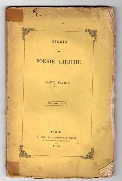 Saggio di poesie liriche Canti Patrii