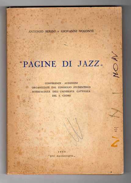 Pagine di Jazz - Conferenze, audizioni organizzate dal consiglio studentesco …