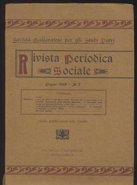 Società Gallaratese per gli studi patri - Rivista periodica sociale …