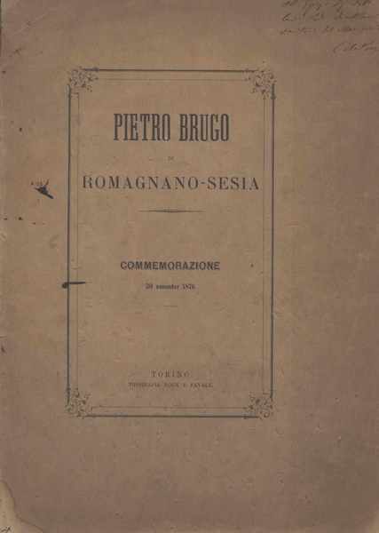 Pietro Brugo di Romagnano Sesia - Ricordo d'amicizia di Carlo …