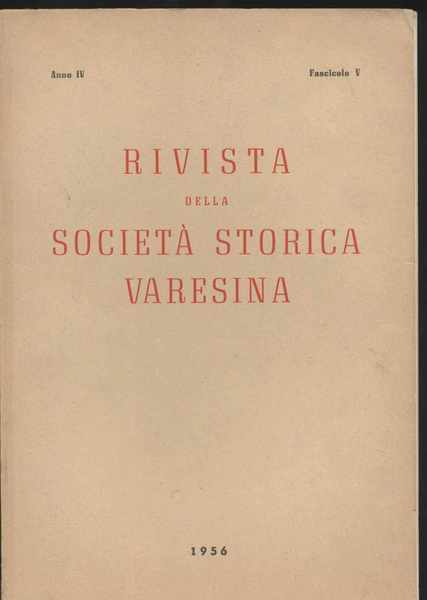 Rivista della società storica varesina Fascicolo V Marzo 1957