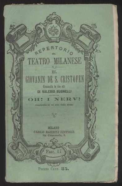 El Giovanin de S. Cristofen commedia in due atti di …