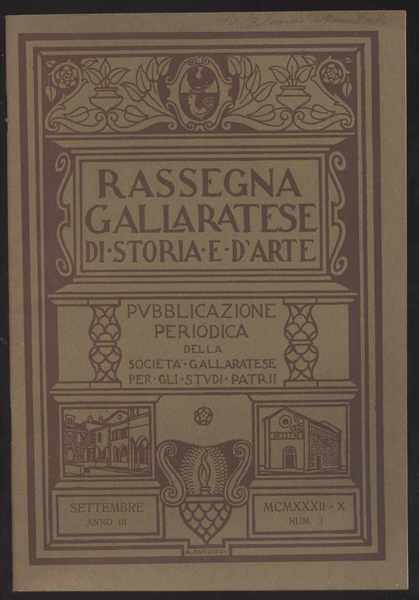 Rassegna gallaratese di storia e d'arte - 1932 Settembre -Anno …