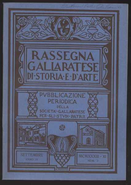 Rassegna gallaratese di storia e d'arte - 1933 Settembre -Anno …