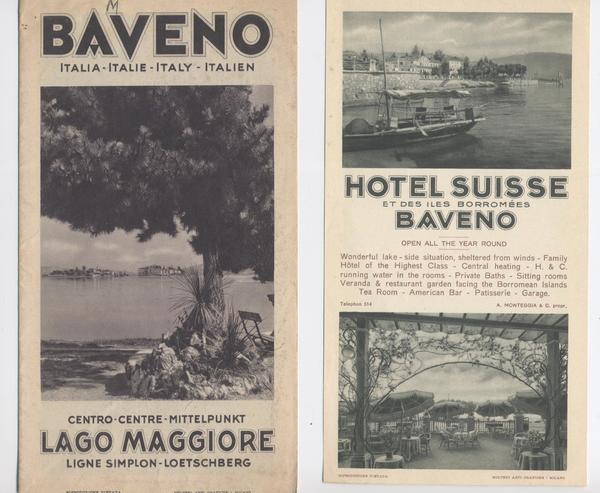 Depliant pubblicitario di Baveno e dell'Hotel Suisse