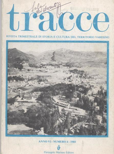 Tracce rivista trimestrale di storia e cultura del territorio varesino …